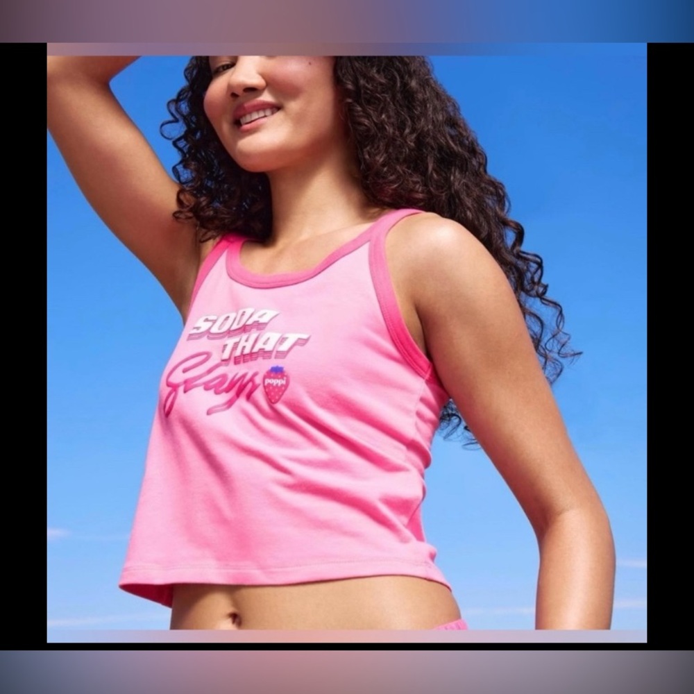 Poppi Pink Graphic Tank Top size XXL
